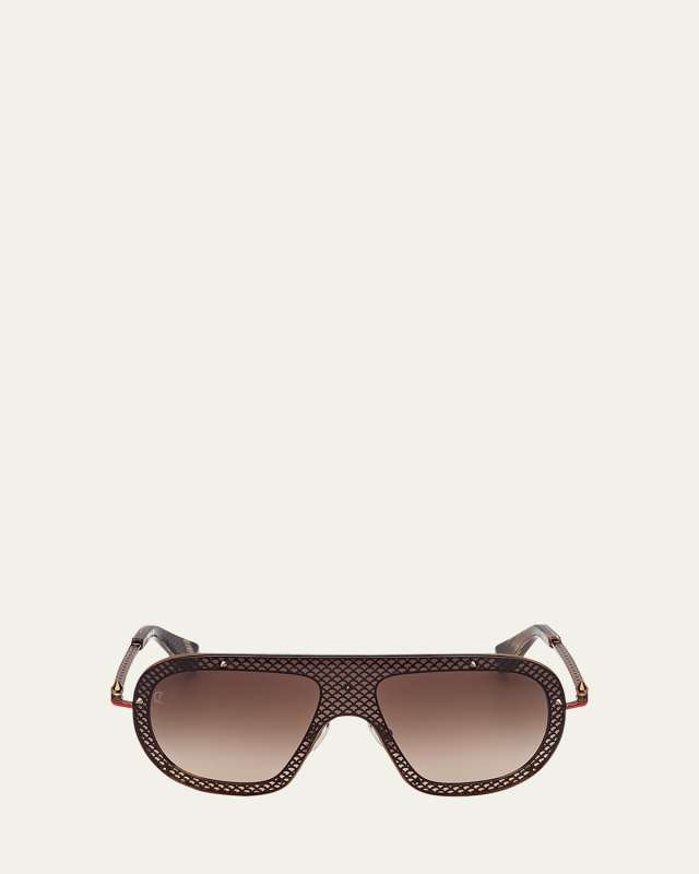 Studded Metal Shield Sunglasses